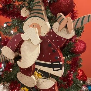 WOODEN SANTA CHRISTMAS DECORATION